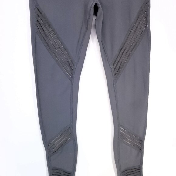 Alo Yoga Leggings Moto Pants Size XXS Womens High Rise Gray Mesh Panel - Picture 10 of 16